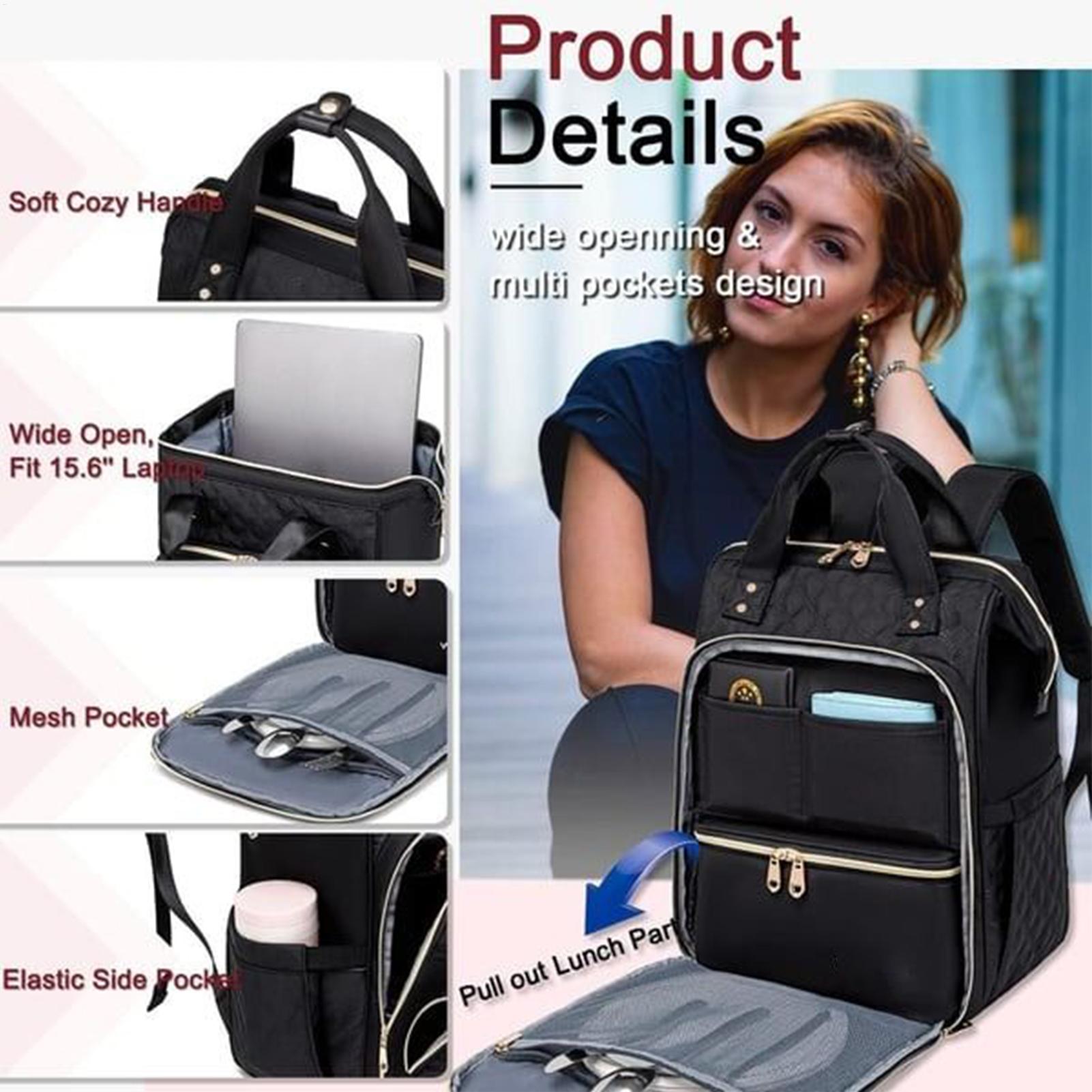 Mochila 2 em 1 para Almoço, Tr - Laptop Backpack 15.6 avaliação e preço